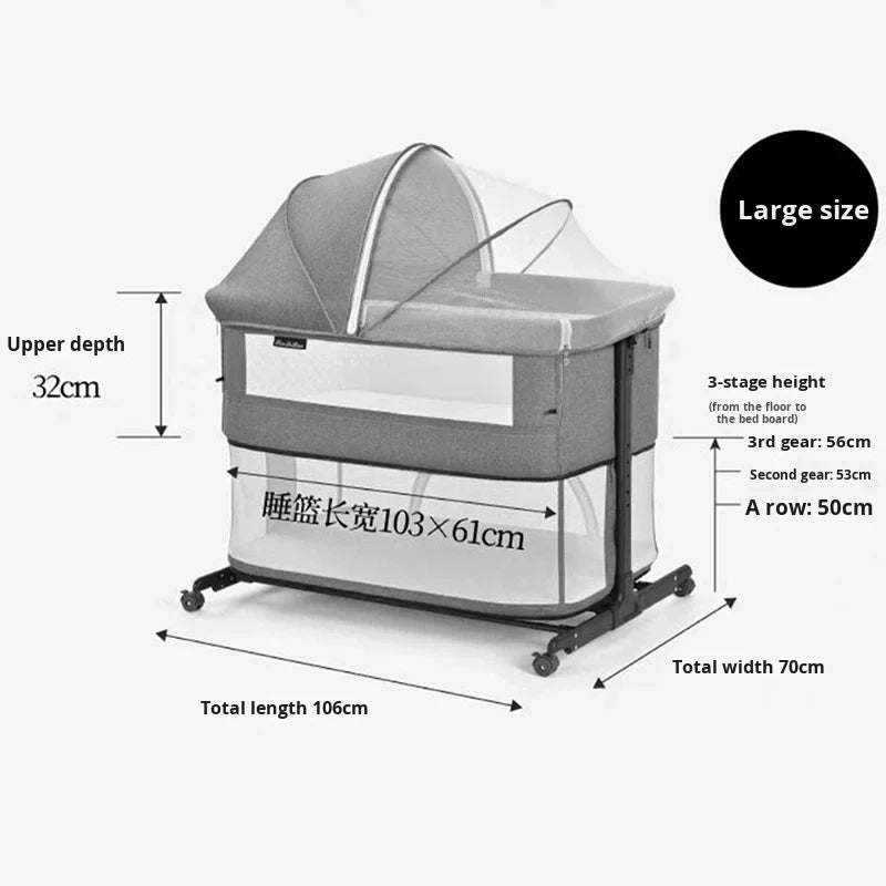 Portable Unisex Foldable Metal Cradle Crib Newborn Mobile Bed & Play Bed Baby Supplies
