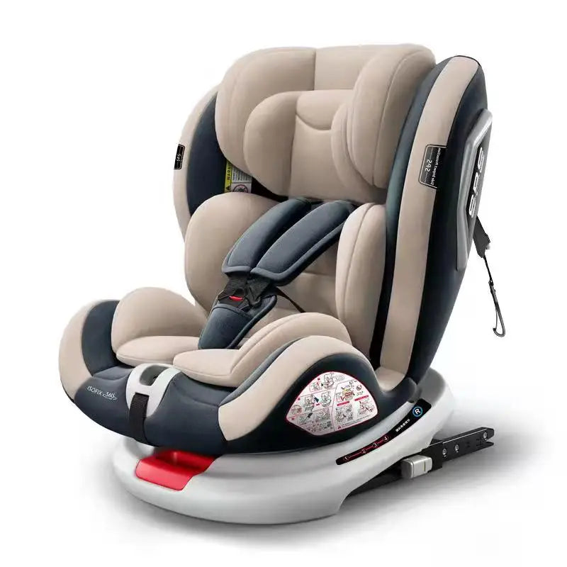 New Style 360 Degree Rotation beige Baby Car Seat High Safety Performance Adjustable Car Seat for Baby