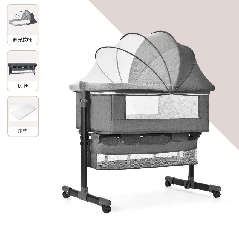 Multifuncional Baby Swing Bed Cradle Adjustable Height Baby Bassinet Bedside Sleeper Bed Crib for Baby