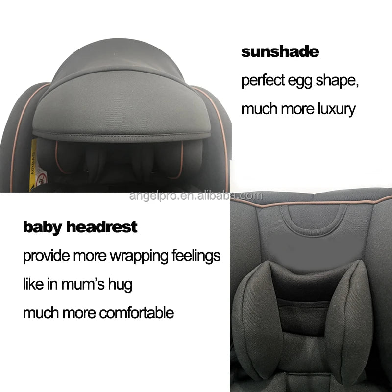 Baby Car Safety Seat 360 ° Freely Rotatable Baby Safety Seat Suitable for Cars 0-12 Years Old Can Lie Down or Sit
