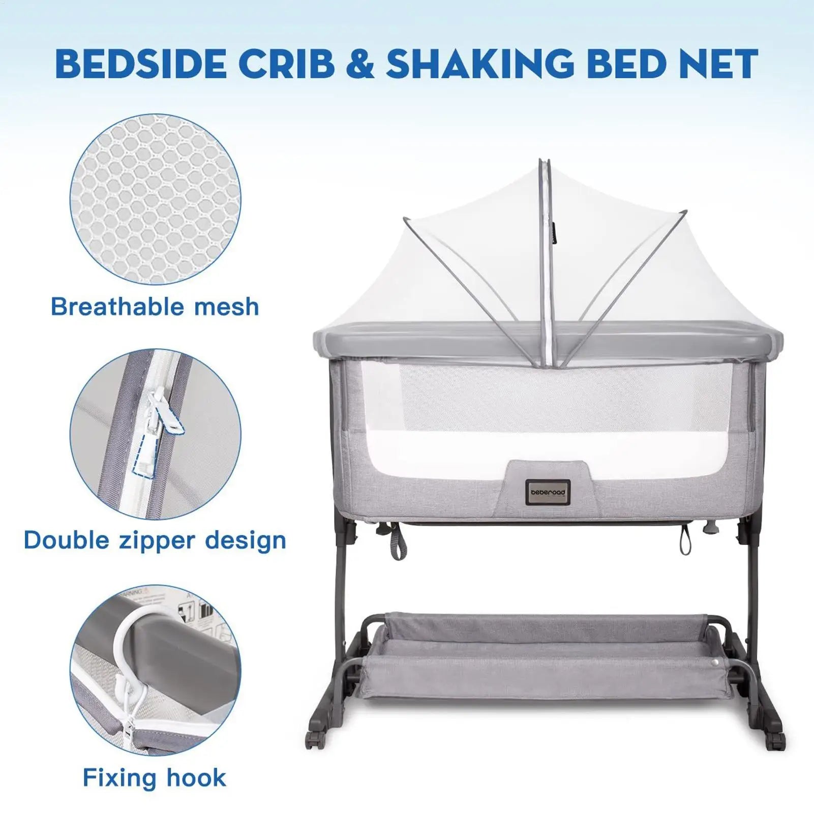 Breathable Mesh Bassinet Cover Foldable Cradle Netting for Stroller Playpen Bed Bug Protection Baby Cot Mosquito Net Infant